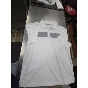 Travis Mathew‎ Polo Shirt Mens XL White Gray Golf Athletic Casual